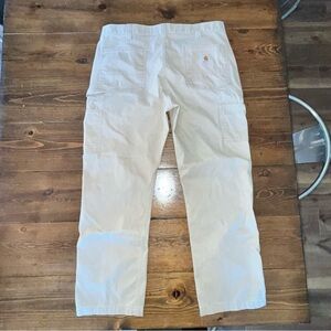 Carhartt B324 FDK Relaxed Fit Khaki Workwear Carpenter Prints Mens Size 38x30